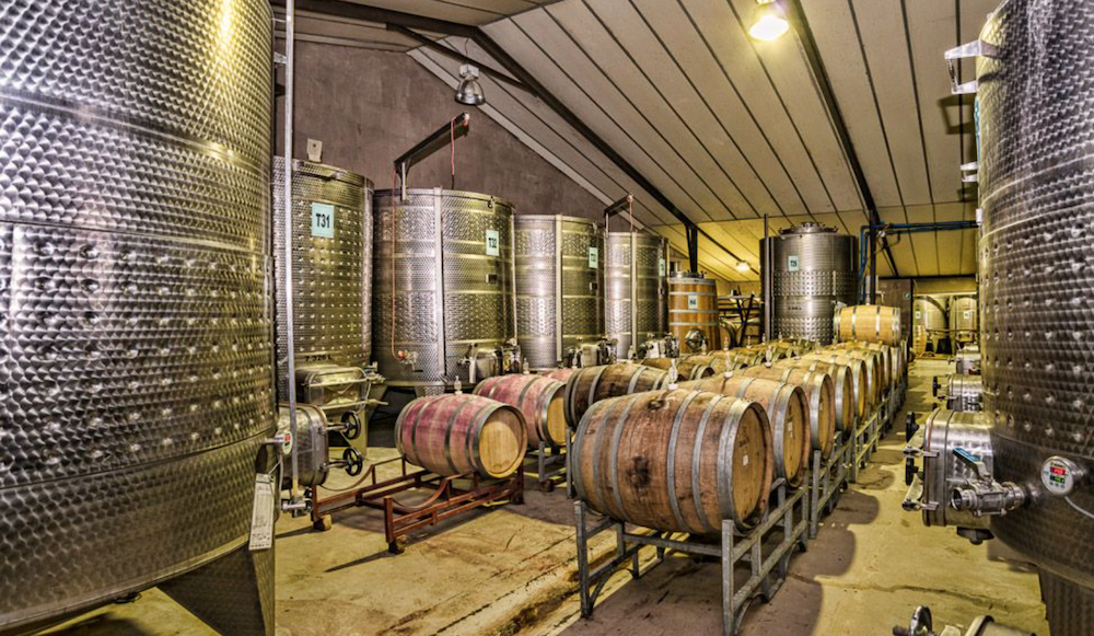 Wine barrels at Lavo Wines Farm